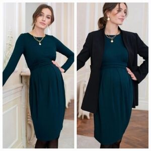 NEW SERAPHINE MATERNITY & NURSING LONG SLEEVE DRESS EMERALD SIZE 12